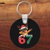 Funny Reindeer Dab Six Seven 67 Christmas Dabbing Schlüsselanhänger (Vorderseite)