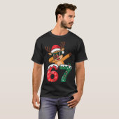 Funny Reindeer Dab Six Seven 67 Christmas Dabbing T-Shirt (Vorne ganz)