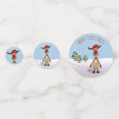Funny Reindeer Frohe Weihnachten Konfetti (Vorderseiten)