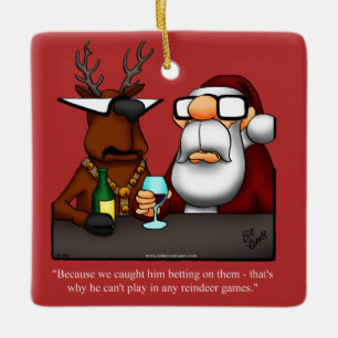 Funny Reindeer Games Holiday Ornament