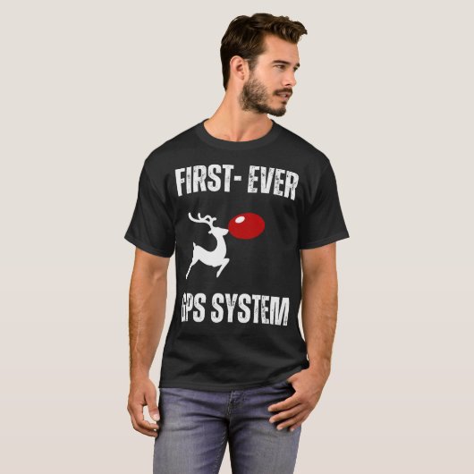 Funny Reindeer GPS System T-Shirt (Vorne ganz)
