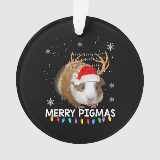 Funny Reindeer Guinea Pig Weihnachten Ornament (Vorderseite)