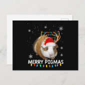 Funny Reindeer Guinea Pig Weihnachten Postkarte (Vorne/Hinten)