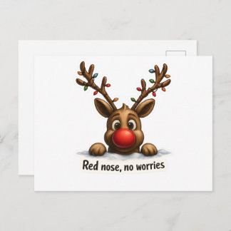 🎄 Funny Reindeer Holiday Card 🦌✨ Postkarte