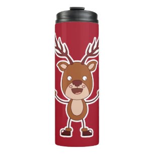 Funny Reindeer individuelle Name & color tumbler Thermosbecher
