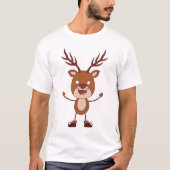 Funny Reindeer individuelle Name T-Shirt (Vorderseite)