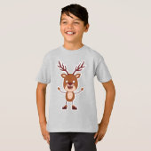 Funny Reindeer individuelle Name T-Shirt (Vorne ganz)
