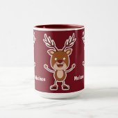 Funny Reindeer individuelle Name Tasse (Zentrum)