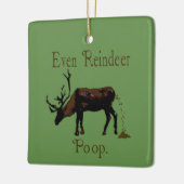 Funny Reindeer Kackte Weihnachten Keramikornament (Links)