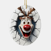 Funny Reindeer Keramik Ornament (Rechts)