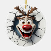 Funny Reindeer Keramik Ornament (Vorne)
