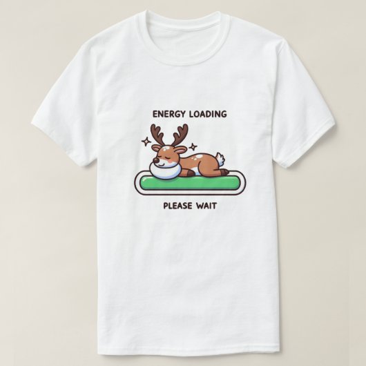 Funny Reindeer Loading Energy T-Shirt (Design vorne)