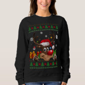 Funny Reindeer Lovers Weihnachtsmannmütze Ugly Chr Sweatshirt (Vorderseite)