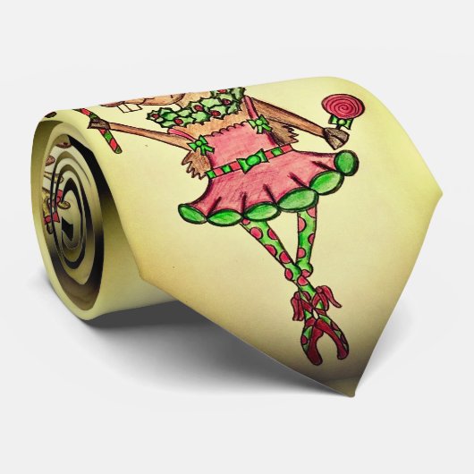 Funny Reindeer Men’s Christmas Tie Krawatte (Gerollt)