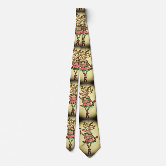 Funny Reindeer Men’s Christmas Tie Krawatte (Rückseite)