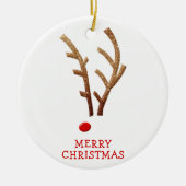 Funny Reindeer MERRY CHRISTMAS Foto Name Keramik Ornament (Vorne)