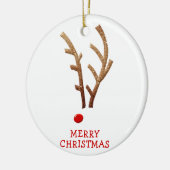 Funny Reindeer MERRY CHRISTMAS Foto Name Keramik Ornament (Links)
