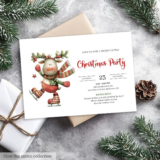 Funny Reindeer minimalist modern party invitation Einladung