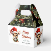 Funny Reindeer Moderne Niedliche Wasserfarbe Klass Geschenkschachtel (Rückseite)