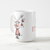 Funny Reindeer Mug – Oh Deer Christmas! Kaffeetasse (Vorderseite Links)
