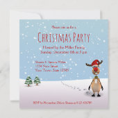 Funny Reindeer New Year Tree 2025 Weihnachten Einladung (Rückseite)