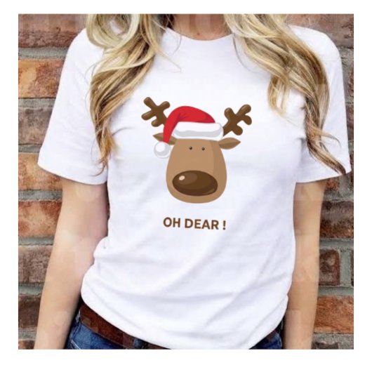 Funny Reindeer “Oh Dear!” for Friendsgiving gift Tri-Blend Shirt