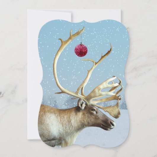 Funny Reindeer Ornament Weihnachtskarte Feiertagskarte (Vorderseite)