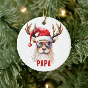 Funny Reindeer Papa Personalisiertes Ornament