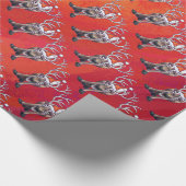 Funny Reindeer Pattern on Red Geschenkpapier (Ecke)
