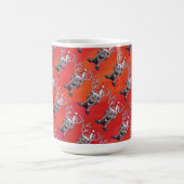 Funny Reindeer Pattern on Red Kaffeetasse (Mittel)