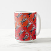 Funny Reindeer Pattern on Red Kaffeetasse (VorderseiteRechts)