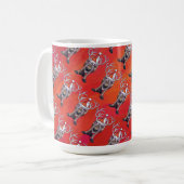 Funny Reindeer Pattern on Red Kaffeetasse (Vorderseite Links)