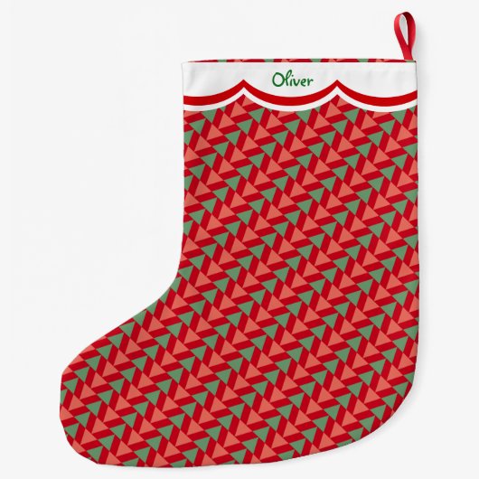 Funny Reindeer Pattern Personalisiert Großer Weihnachtsstrumpf (Rückseite)