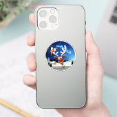 Funny Reindeer Peeking Christmas Meme  Aufkleber (Telefon)