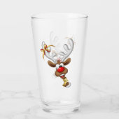 Funny Reindeer Peeking Christmas Meme  Glas (Rückseite)