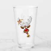 Funny Reindeer Peeking Christmas Meme  Glas (Vorderseite)