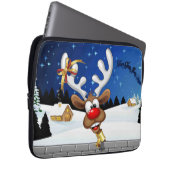 Funny Reindeer Peeking Christmas Meme  Laptopschutzhülle (Vorne Rechts)