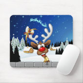 Funny Reindeer Peeking Christmas Meme  Mousepad (Mit Mouse)