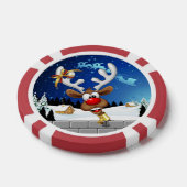 Funny Reindeer Peeking Christmas Meme  Pokerchips (Einzeln)