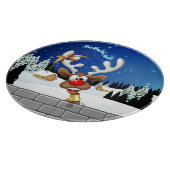 Funny Reindeer Peeking Christmas Meme  Schneidebrett (Ecke)