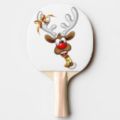 Funny Reindeer Peeking Christmas Meme  Tischtennis Schläger (Rückseite)