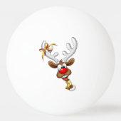 Funny Reindeer Peeking Christmas Meme  Tischtennisball (Vorderseite)
