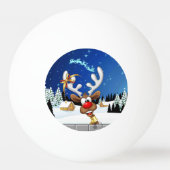 Funny Reindeer Peeking Christmas Meme  Tischtennisball (Vorderseite)