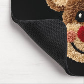 Funny Reindeer Rudolph Crochet Merry Christmas Xma Mousepad (Ecke)