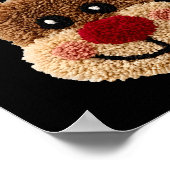 Funny Reindeer Rudolph Crochet Merry Christmas Xma Poster (Ecke)