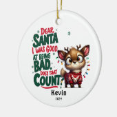 Funny Reindeer Sehr geehrte Weihnachten Schönheit Keramik Ornament (Links)