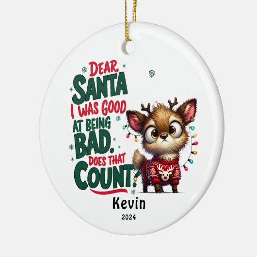 Funny Reindeer Sehr geehrte Weihnachten Schönheit Keramik Ornament (Links)