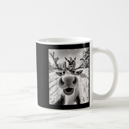 Funny Reindeer Selfie Christmas Kaffeetasse (Rechts)
