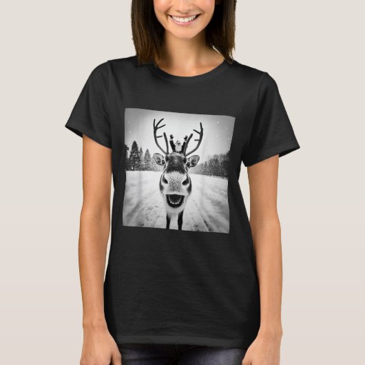 Funny Reindeer Selfie Christmas Men Women Boys And T-Shirt (Vorderseite)