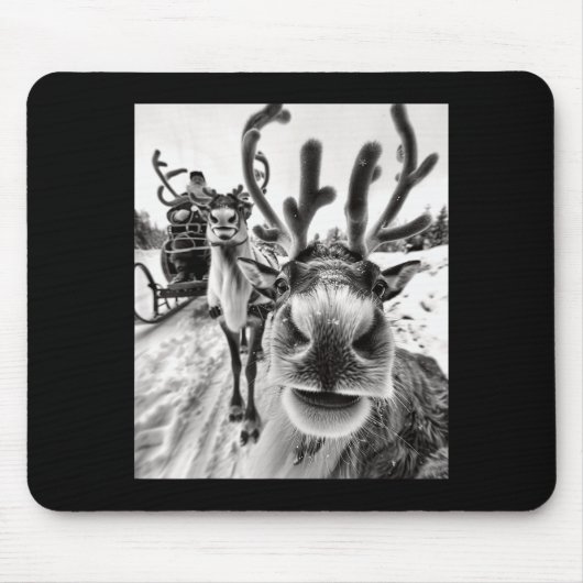 Funny Reindeer Selfie Christmas  Mousepad (Vorne)